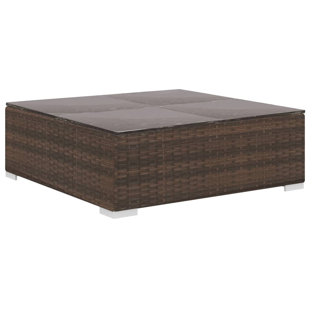 10-tlg. Garten-Lounge-Set mit Auflagen Poly Rattan Braun - Pazzar.ch