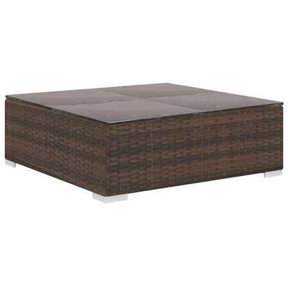 10-tlg. Garten-Lounge-Set mit Auflagen Poly Rattan Braun - Pazzar.ch
