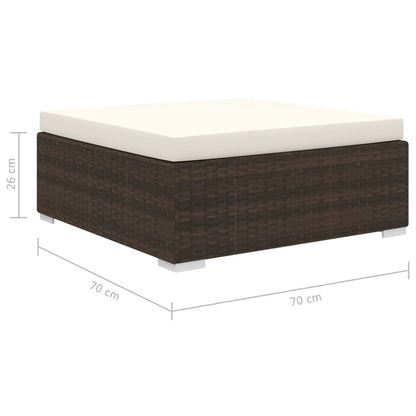 10-tlg. Garten-Lounge-Set mit Auflagen Poly Rattan Braun - Pazzar.ch