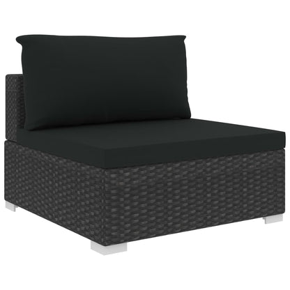 10-tlg. Garten-Lounge-Set mit Auflagen Poly Rattan Schwarz - Pazzar.ch