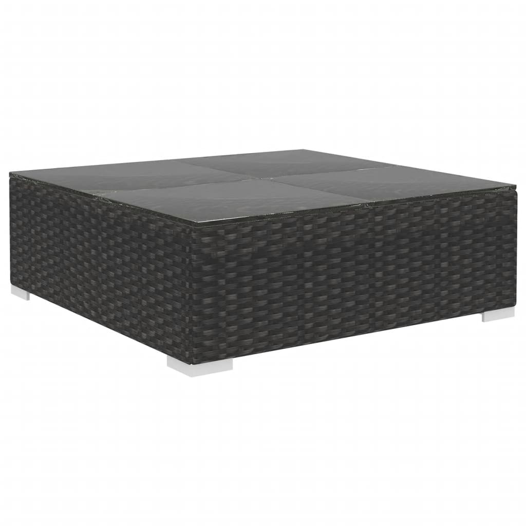 10-tlg. Garten-Lounge-Set mit Auflagen Poly Rattan Schwarz - Pazzar.ch