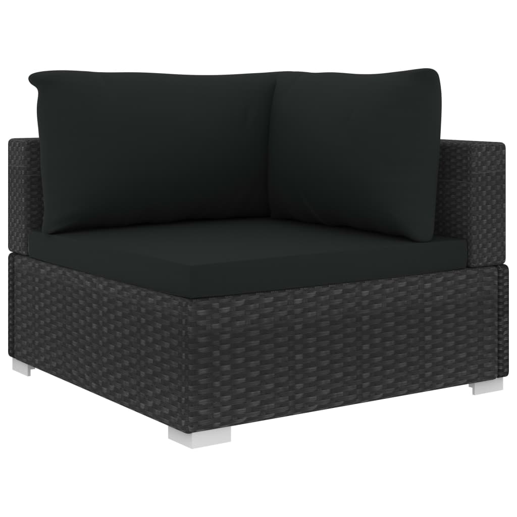 10-tlg. Garten-Lounge-Set mit Auflagen Poly Rattan Schwarz - Pazzar.ch