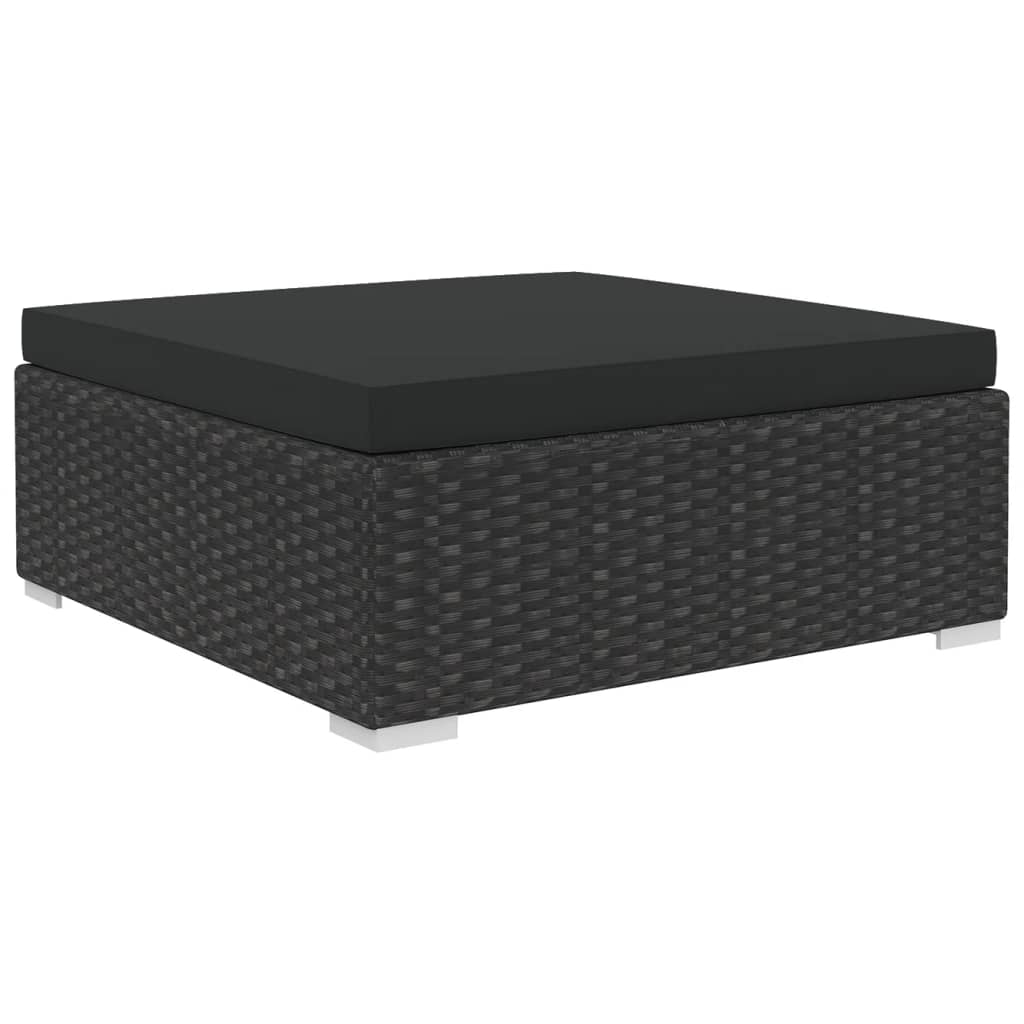 10-tlg. Garten-Lounge-Set mit Auflagen Poly Rattan Schwarz - Pazzar.ch