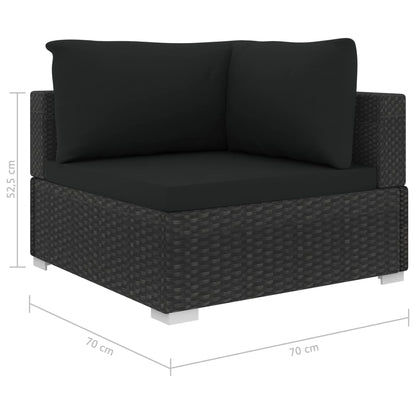 10-tlg. Garten-Lounge-Set mit Auflagen Poly Rattan Schwarz - Pazzar.ch
