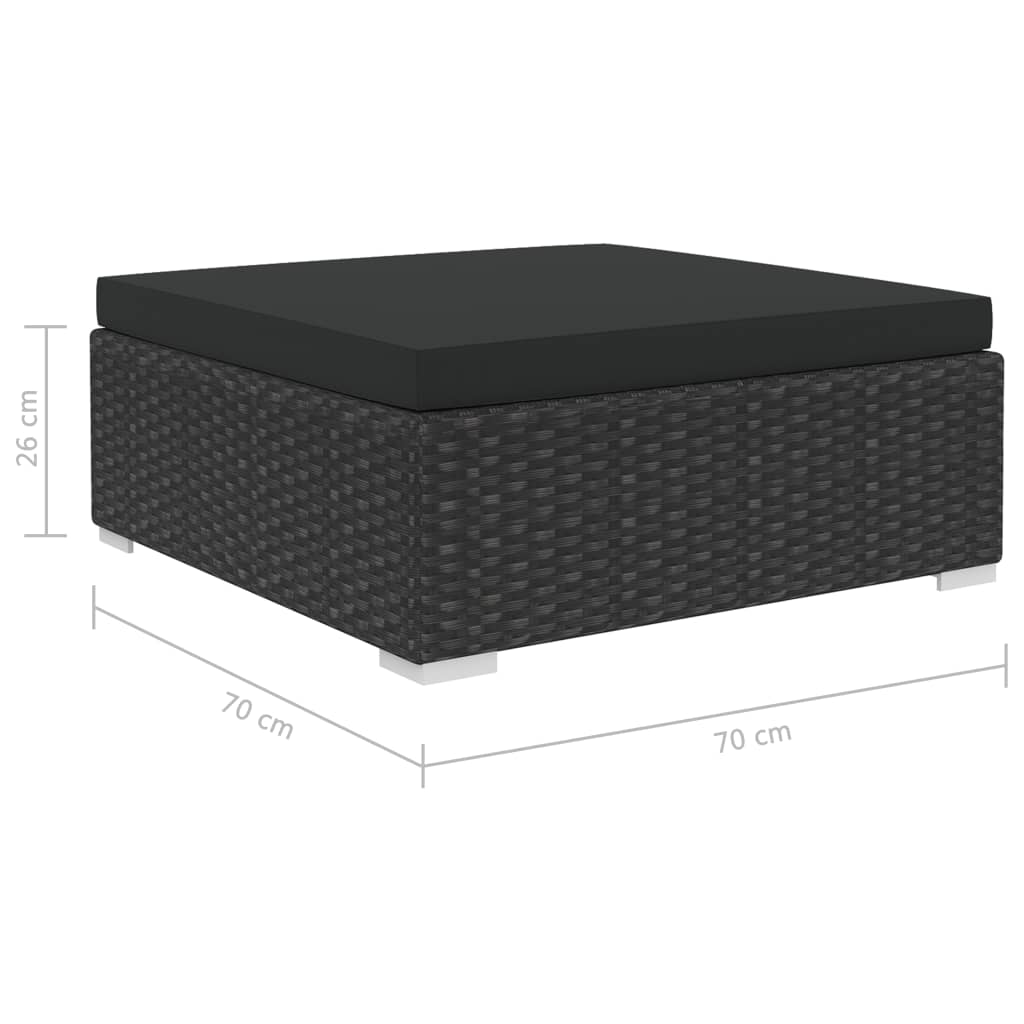 10-tlg. Garten-Lounge-Set mit Auflagen Poly Rattan Schwarz - Pazzar.ch