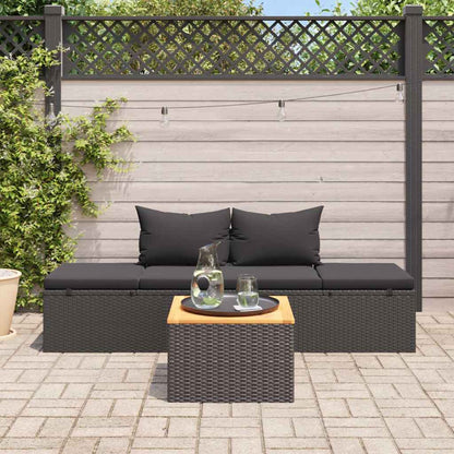 Sonnenliege mit Auflage Poly Rattan Schwarz - Pazzar.ch