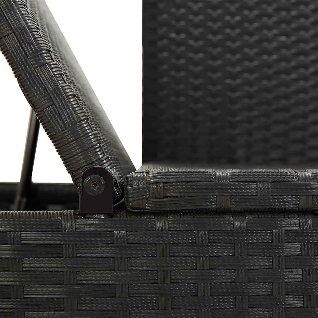 Sonnenliege mit Auflage Poly Rattan Schwarz - Pazzar.ch