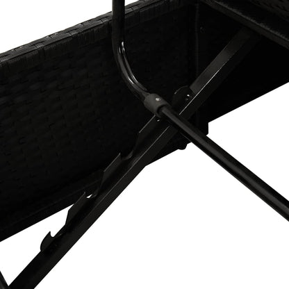 Sonnenliege mit Auflage Poly Rattan Schwarz - Pazzar.ch