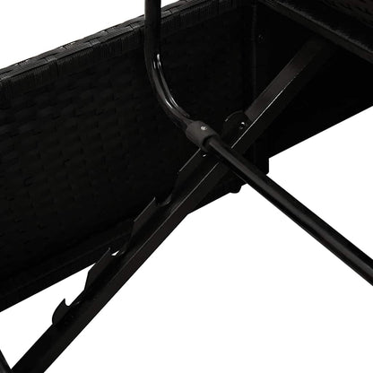 Sonnenliege mit Auflage Poly Rattan Schwarz - Pazzar.ch