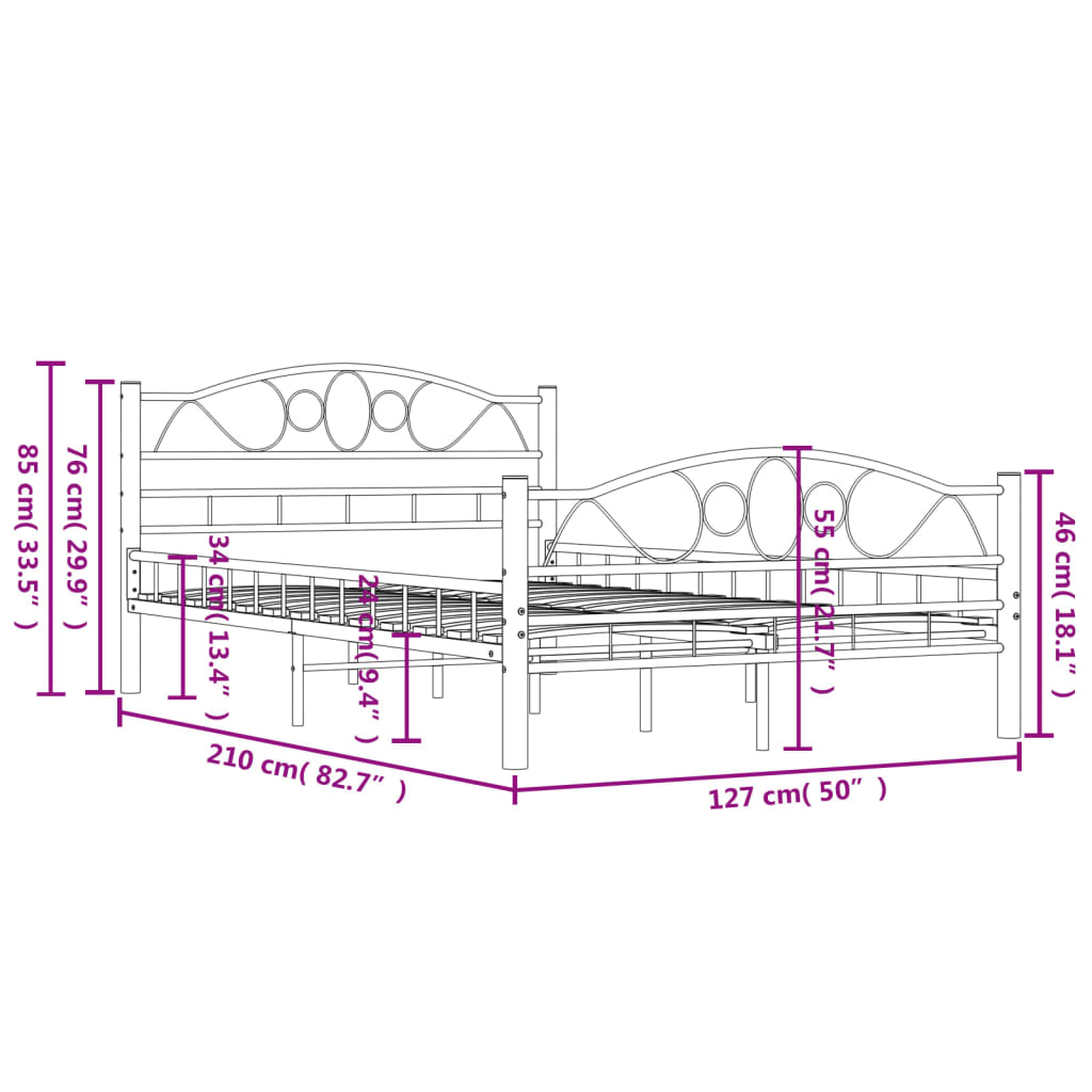 Bettgestell Weiß Metall 120x200 cm