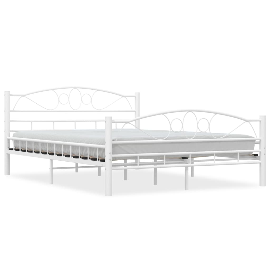 Bettgestell Weiß Metall 140×200 cm - Pazzar.ch