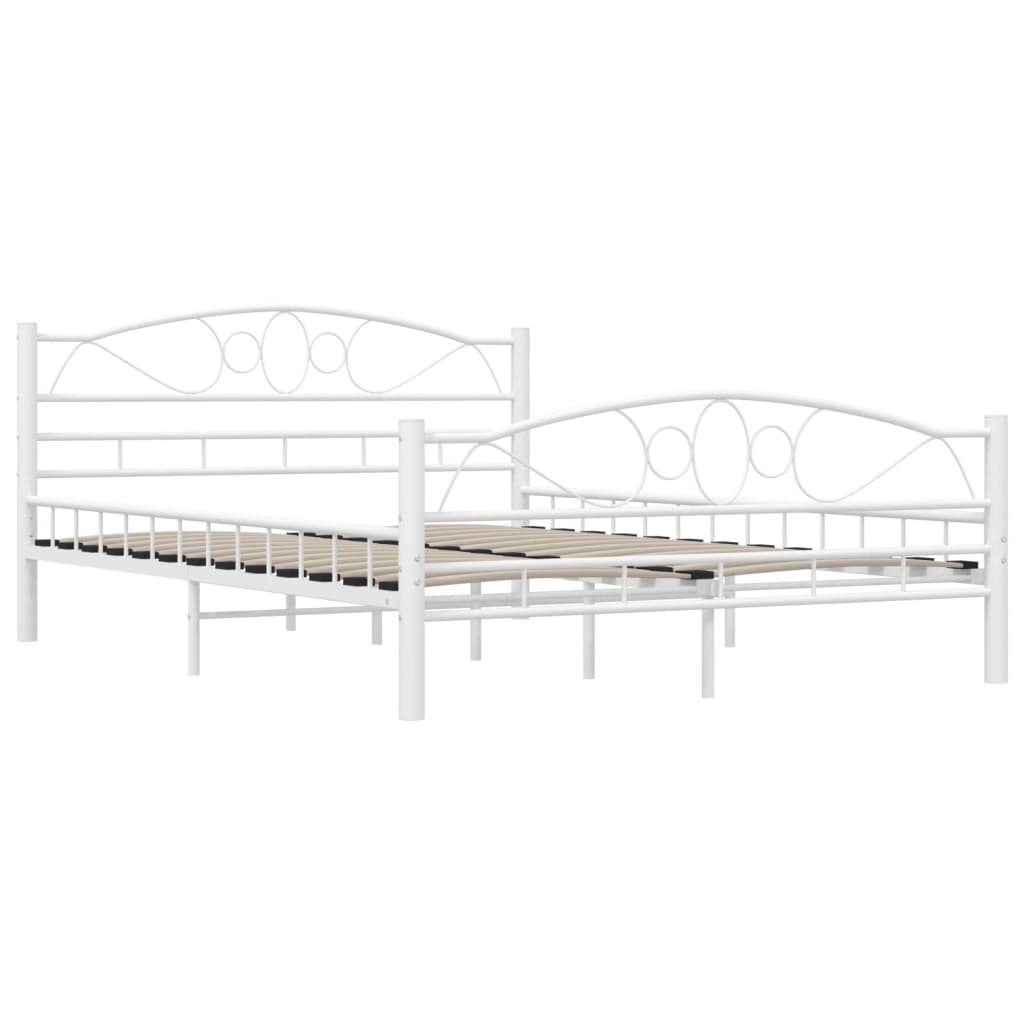 Bettgestell Weiß Metall 140×200 cm - Pazzar.ch