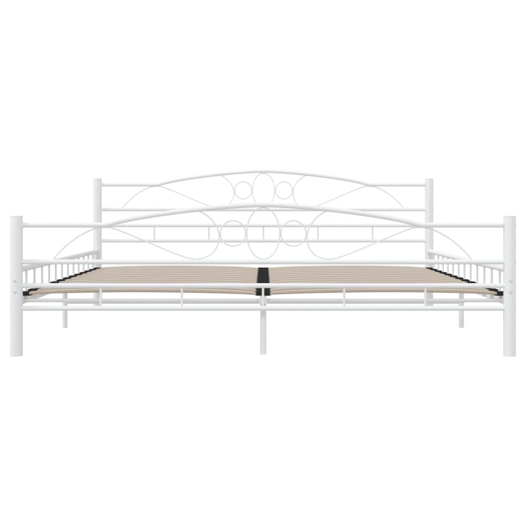 Bettgestell Weiß Metall 200×200 cm