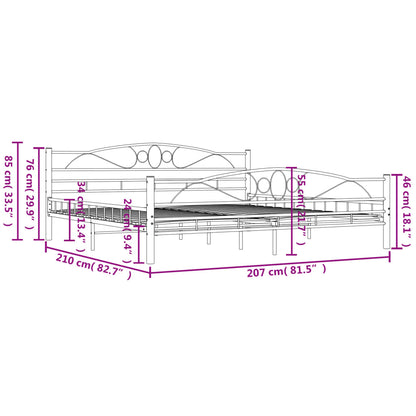 Bettgestell Weiß Metall 200×200 cm - Pazzar.ch