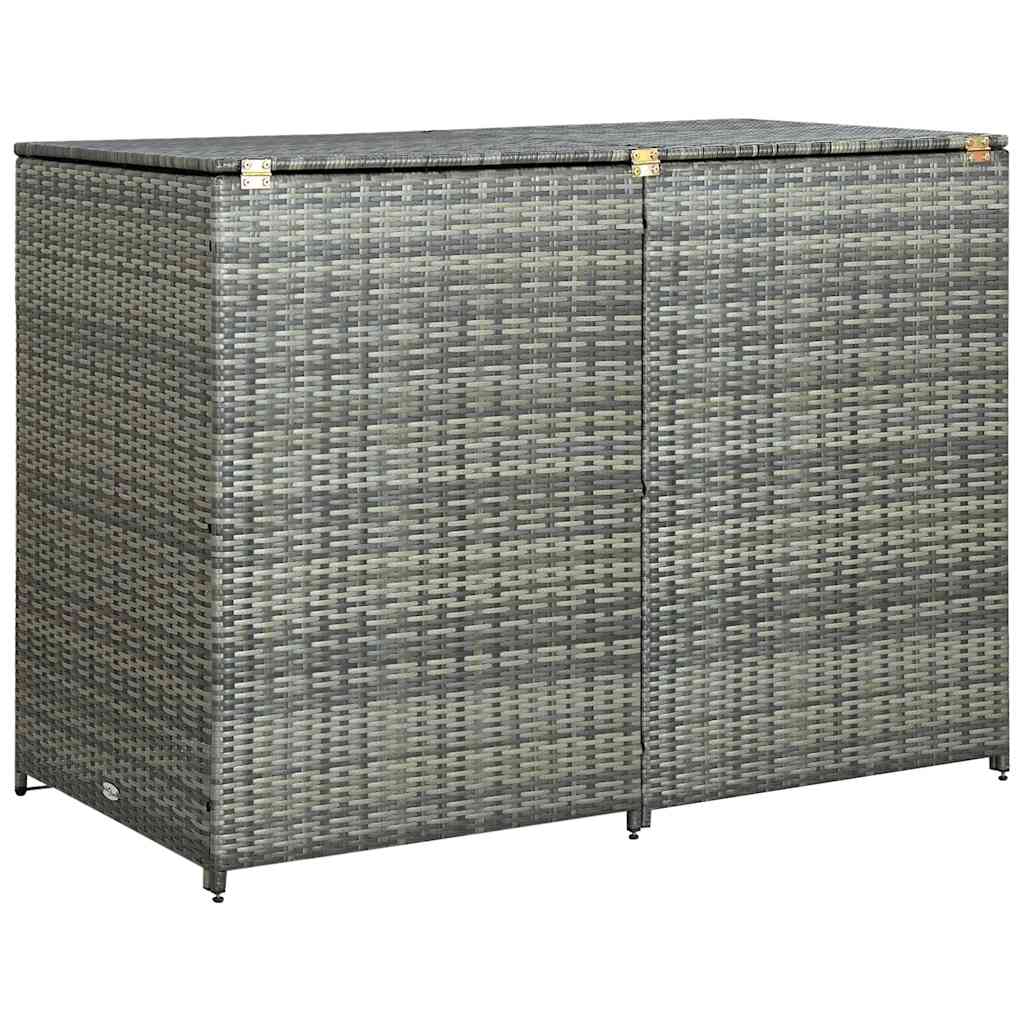 Mülltonnenbox für 2 Tonnen Poly Rattan Anthrazit 148×77×111 cm - Pazzar.ch