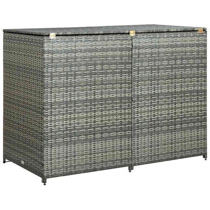 Mülltonnenbox für 2 Tonnen Poly Rattan Anthrazit 148×77×111 cm - Pazzar.ch