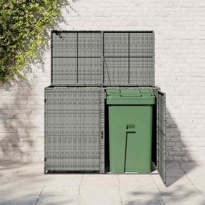 Mülltonnenbox für 2 Tonnen Poly Rattan Anthrazit 148×77×111 cm - Pazzar.ch