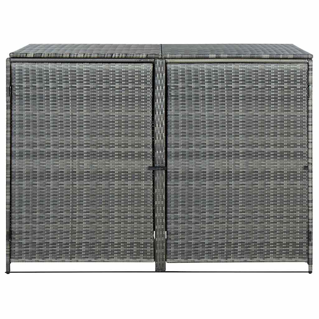 Mülltonnenbox für 2 Tonnen Poly Rattan Anthrazit 148×77×111 cm - Pazzar.ch