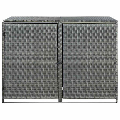 Mülltonnenbox für 2 Tonnen Poly Rattan Anthrazit 148×77×111 cm - Pazzar.ch