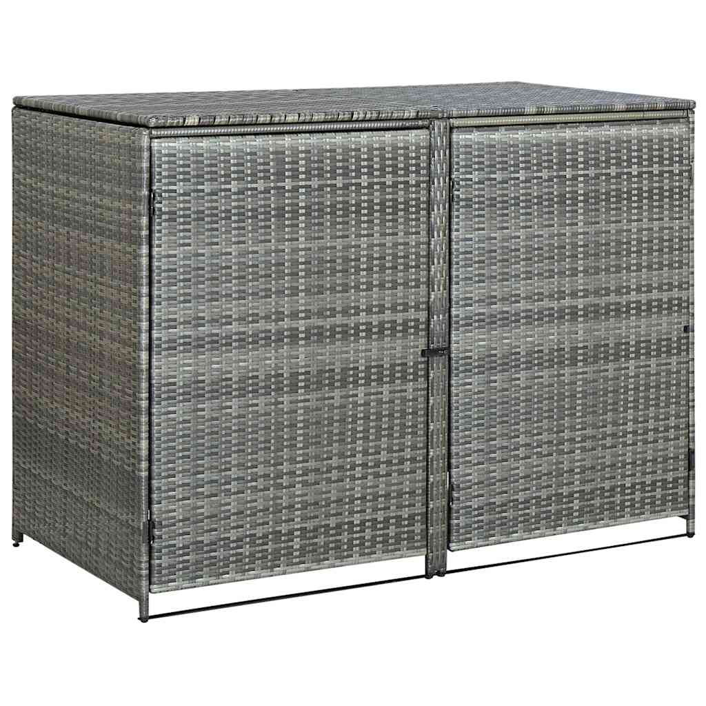 Mülltonnenbox für 2 Tonnen Poly Rattan Anthrazit 148×77×111 cm - Pazzar.ch