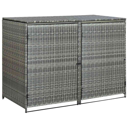 Mülltonnenbox für 2 Tonnen Poly Rattan Anthrazit 148×77×111 cm - Pazzar.ch