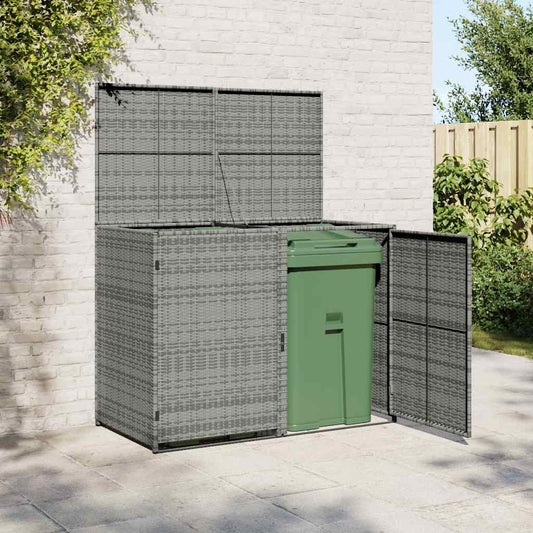 Mülltonnenbox für 2 Tonnen Poly Rattan Anthrazit 148×77×111 cm - Pazzar.ch