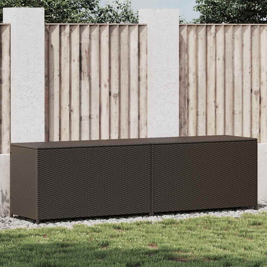 Gartenbox Poly Rattan 200x50x60 cm Braun