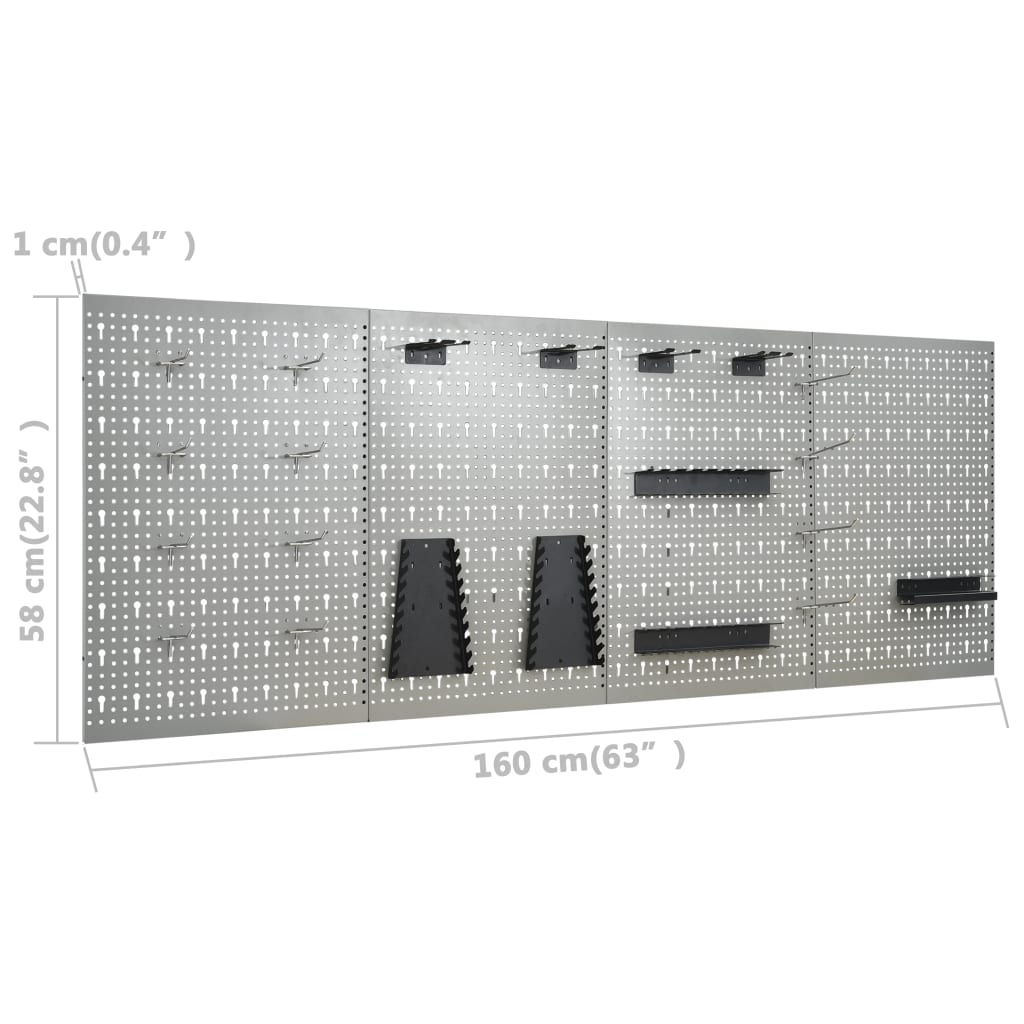 Werkzeugwand 4 Stk. 40×58 cm Stahl