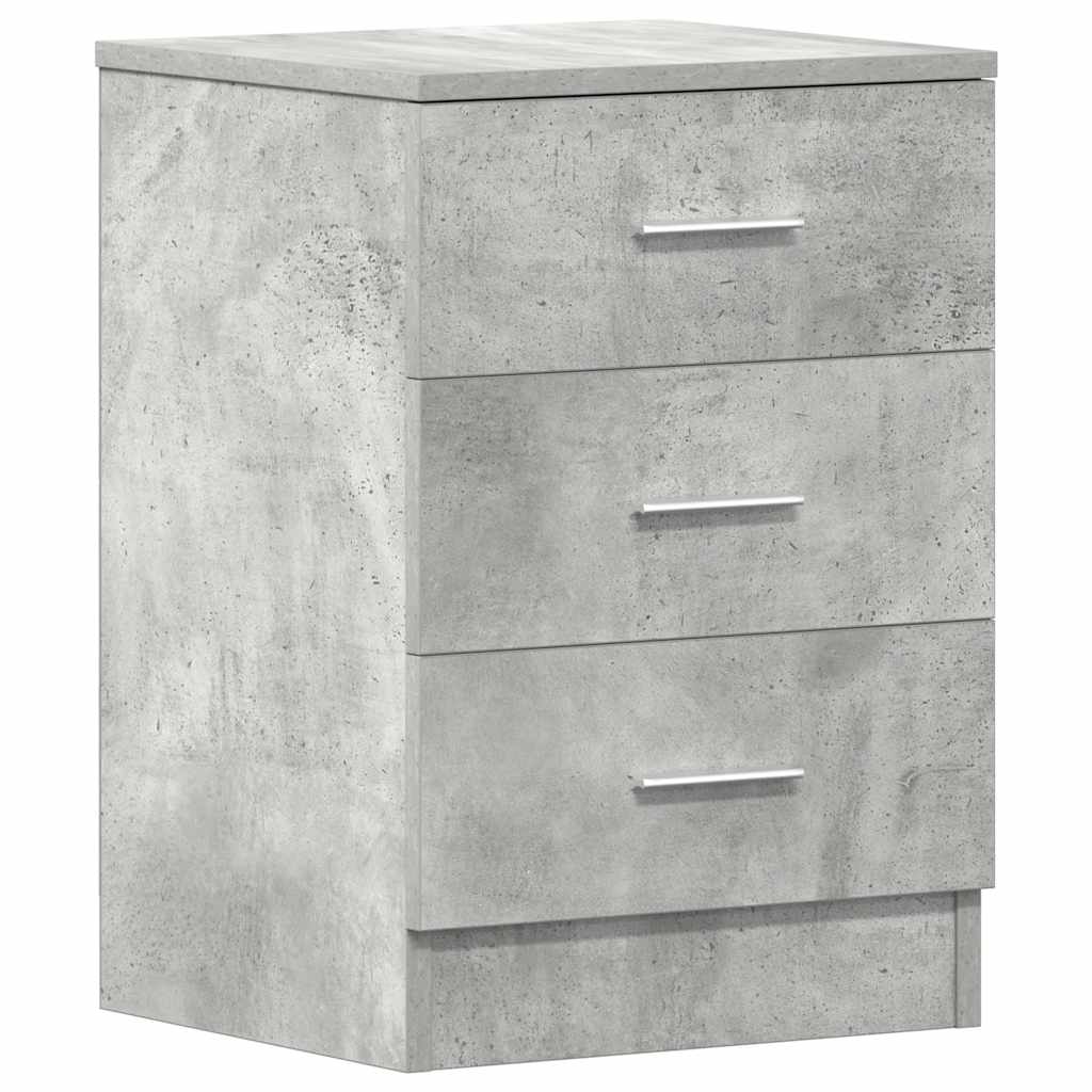 Nachttische 2 Stk. Betongrau 38x35x56 cm Holzwerkstoff
