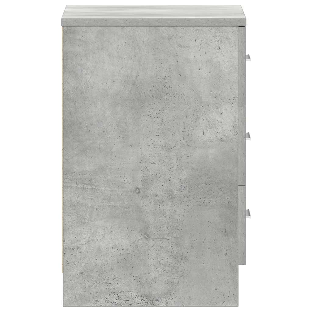 Nachttische 2 Stk. Betongrau 38x35x56 cm Holzwerkstoff