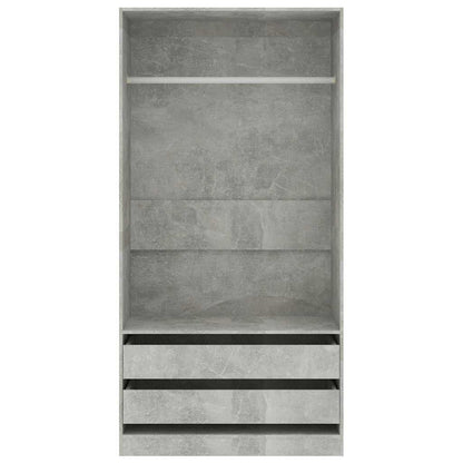 Kleiderschrank Betongrau 100x50x200 cm Holzwerkstoff