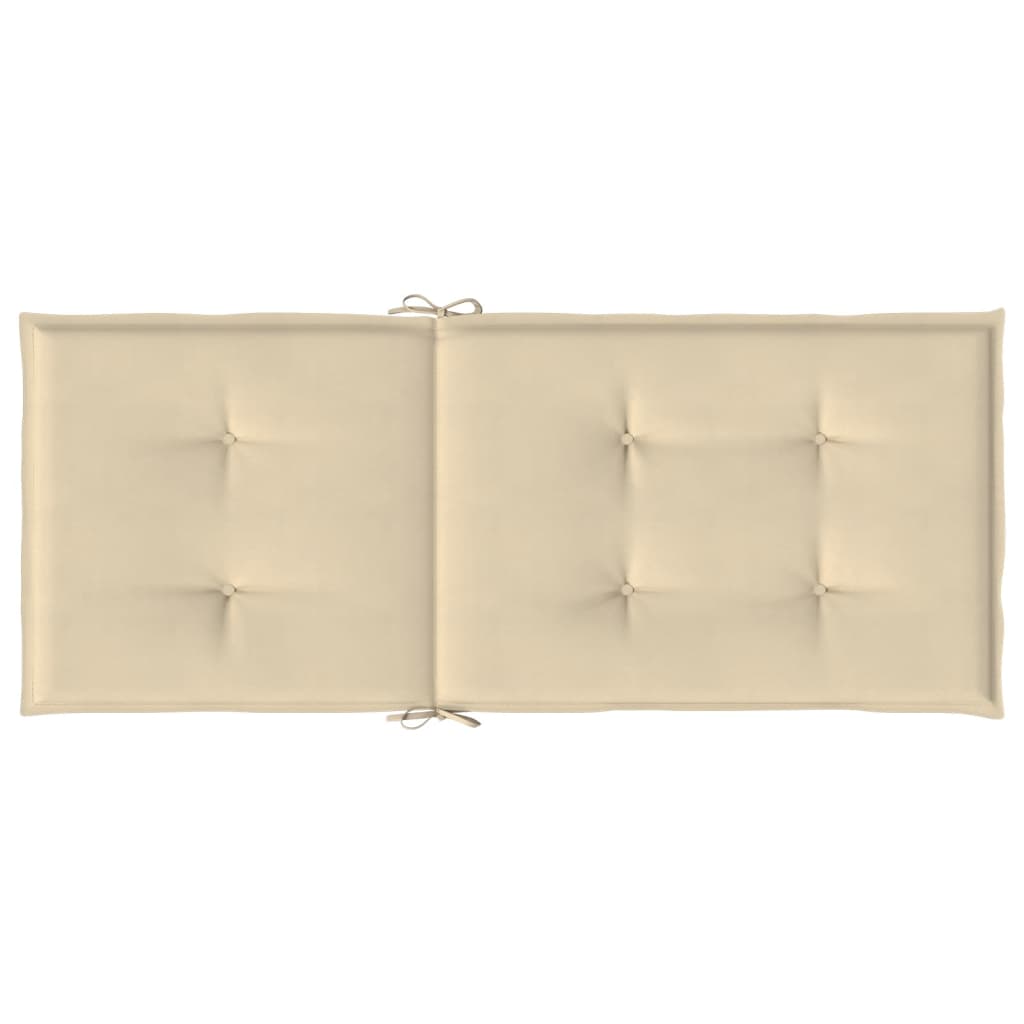 Gartenstuhlauflagen für Hochlehner 4Stk. Beige 120x50x3cm Stoff - Pazzar.ch