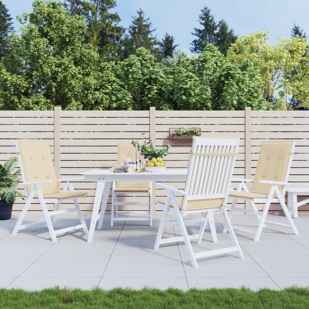 Gartenstuhlauflagen für Hochlehner 4Stk. Beige 120x50x3cm Stoff - Pazzar.ch