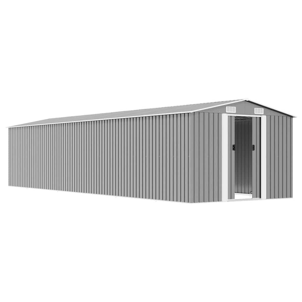 Gerätehaus Grau 257x990x181 cm Verzinkter Stahl