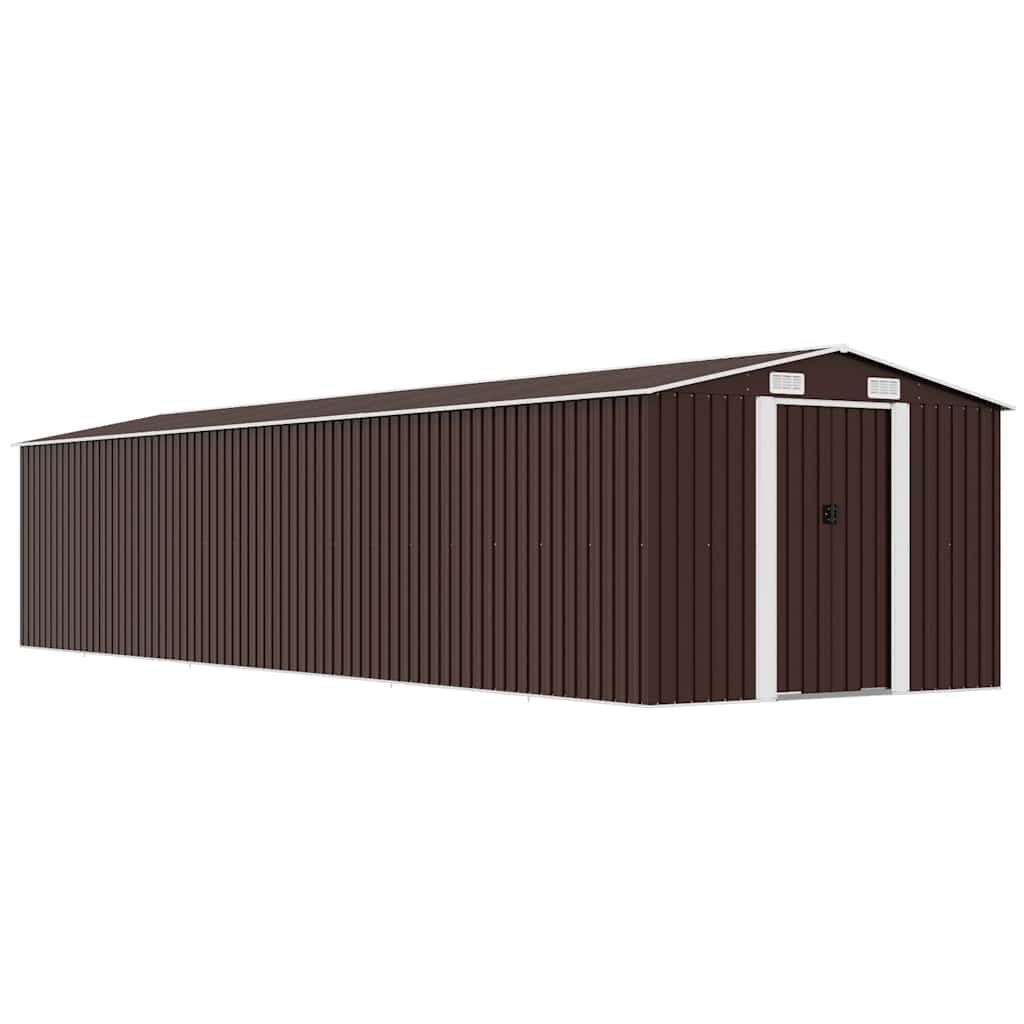 Gerätehaus Braun 257x990x181 cm Verzinkter Stahl