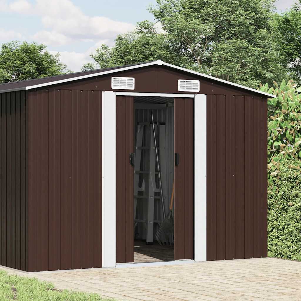 Gerätehaus Braun 257x990x181 cm Verzinkter Stahl