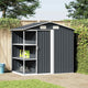 Gartenhaus mit Regal Anthrazit 205x130x183 cm Eisen