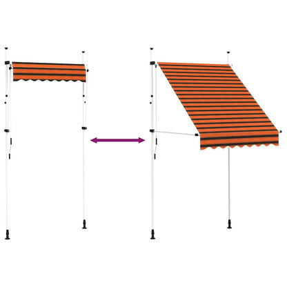 Einziehbare Markise Handbetrieben 150 cm Orange und Braun