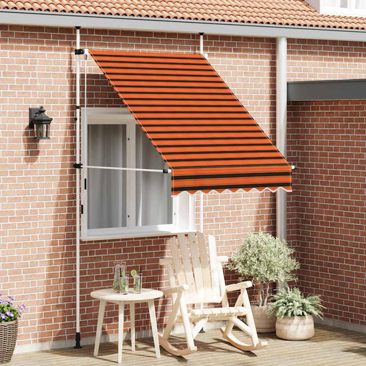 Einziehbare Markise Handbetrieben 150 cm Orange und Braun