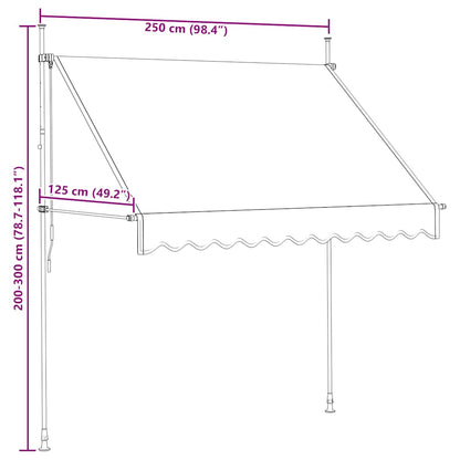 Einziehbare Markise Handbetrieben 250 cm Orange und Braun