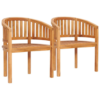 Bananenstühle 2 Stk. Massivholz Teak - Pazzar.ch