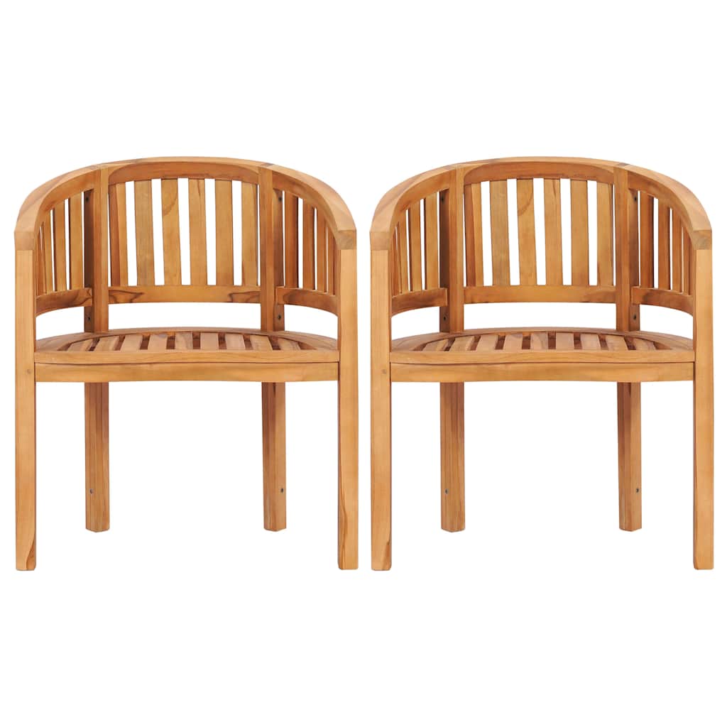 Bananenstühle 2 Stk. Massivholz Teak - Pazzar.ch