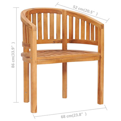 Bananenstühle 2 Stk. Massivholz Teak - Pazzar.ch