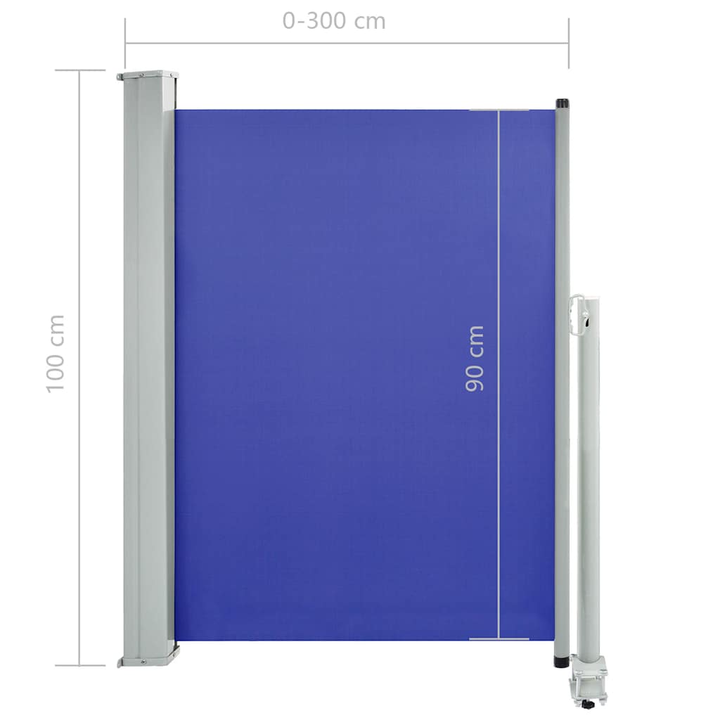 Ausziehbare Seitenmarkise 100x300 cm Blau