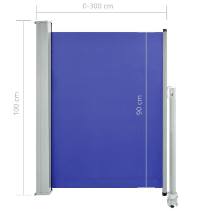 Ausziehbare Seitenmarkise 100x300 cm Blau