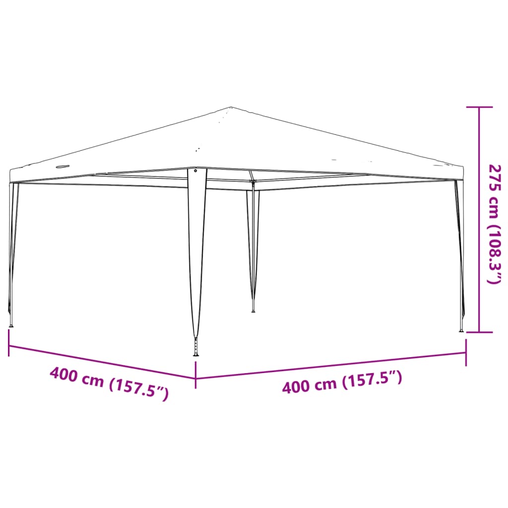 Partyzelt 4x4 m Blau - Pazzar.ch