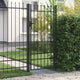 Zauntor Einzelflügel mit Speerspitzen Stahl 1 x 2 m Schwarz