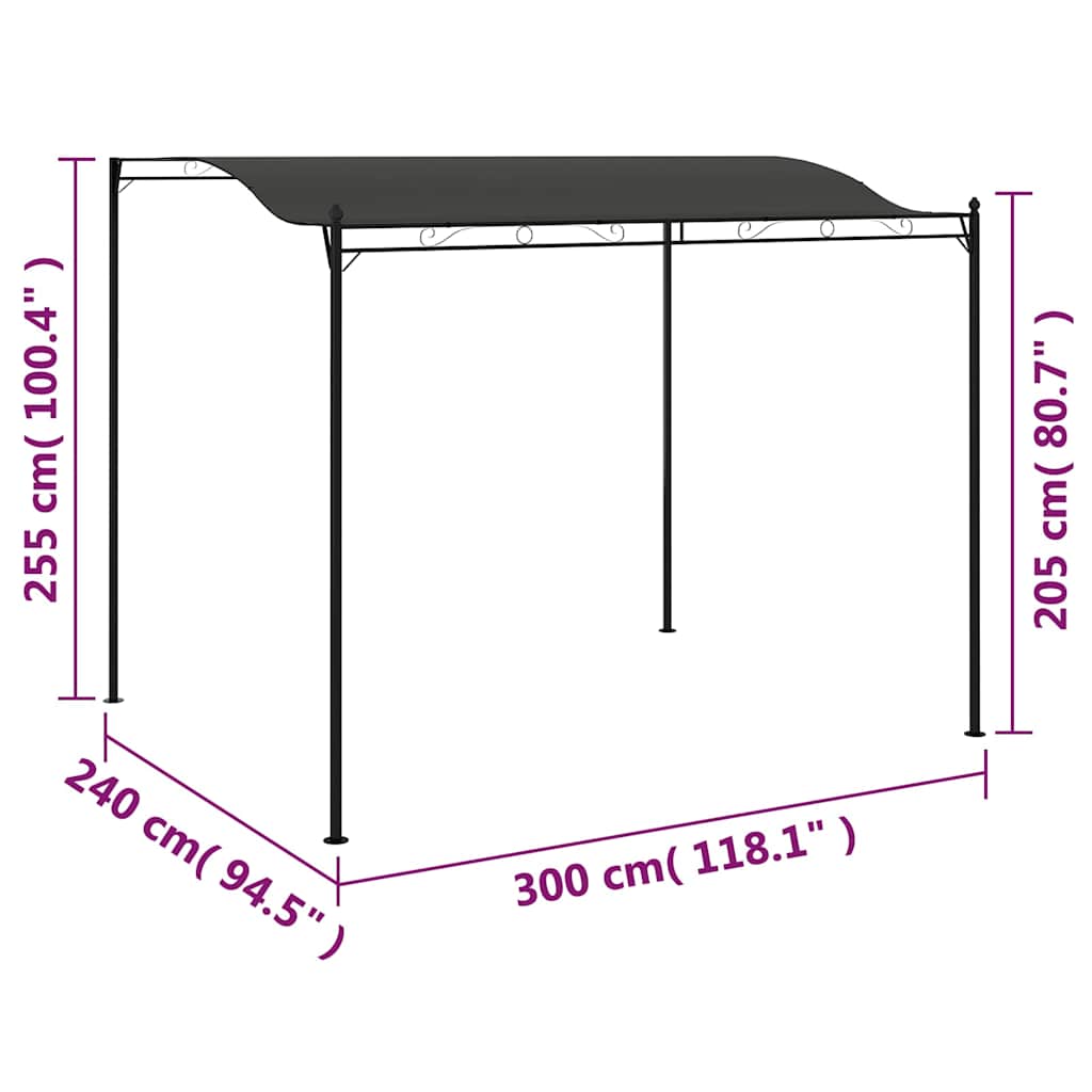 Pavillon 3x2,4 m Anthrazit - Pazzar.ch