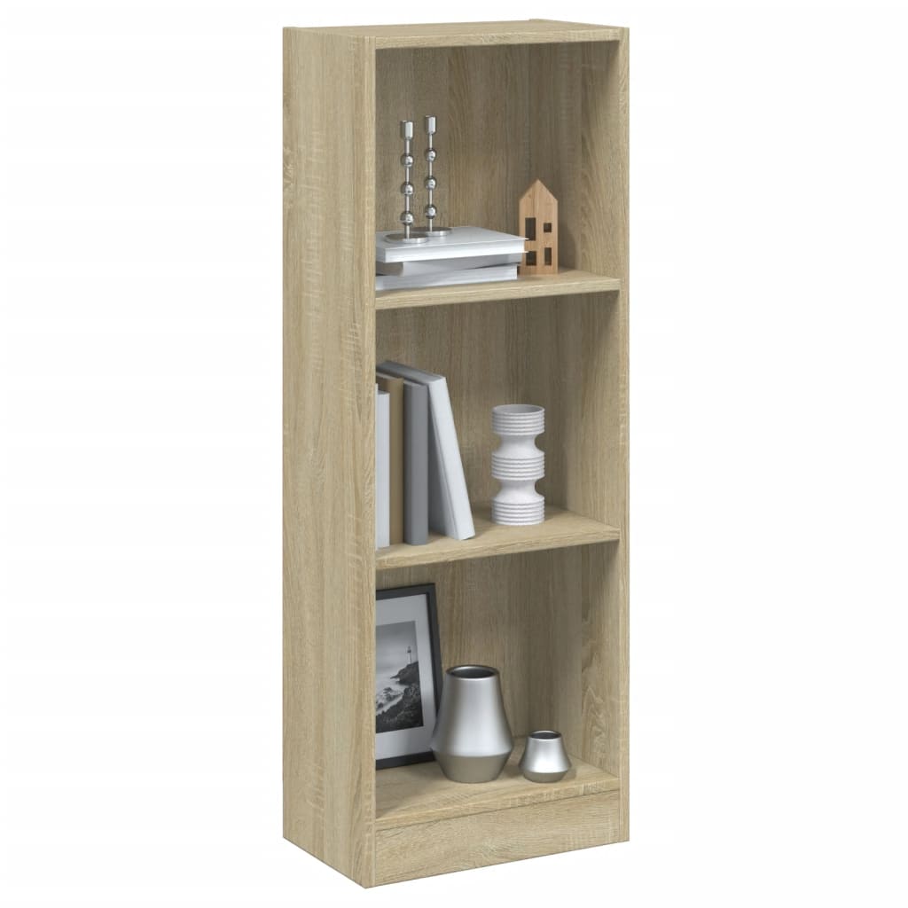 Bücherregal 3 Fächer Sonoma-Eiche 40x24x109 cm Holzwerkstoff - Pazzar.ch