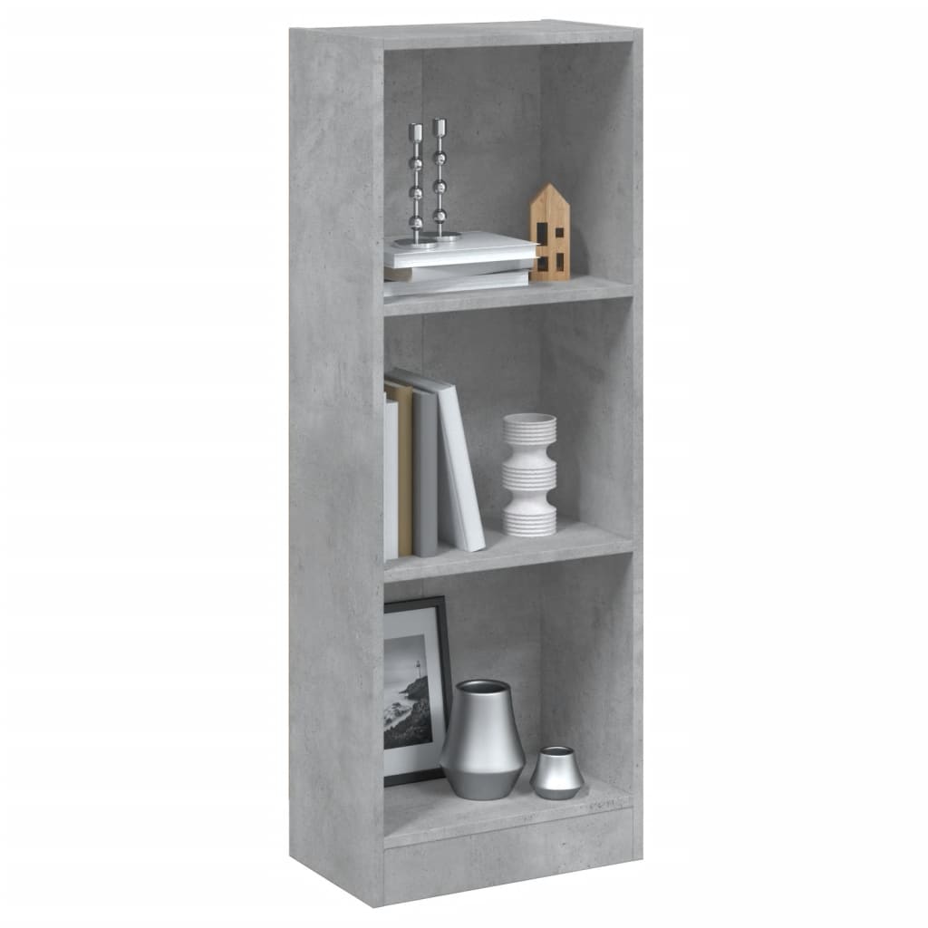 Bücherregal 3 Fächer Betongrau 40x24x109 cm Holzwerkstoff - Pazzar.ch